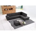 J&M Furniture JandM Furniture 1754431131-RHFC Italian Leather Sectional - Right Hand Facing - Grey 1754431131-RHFC